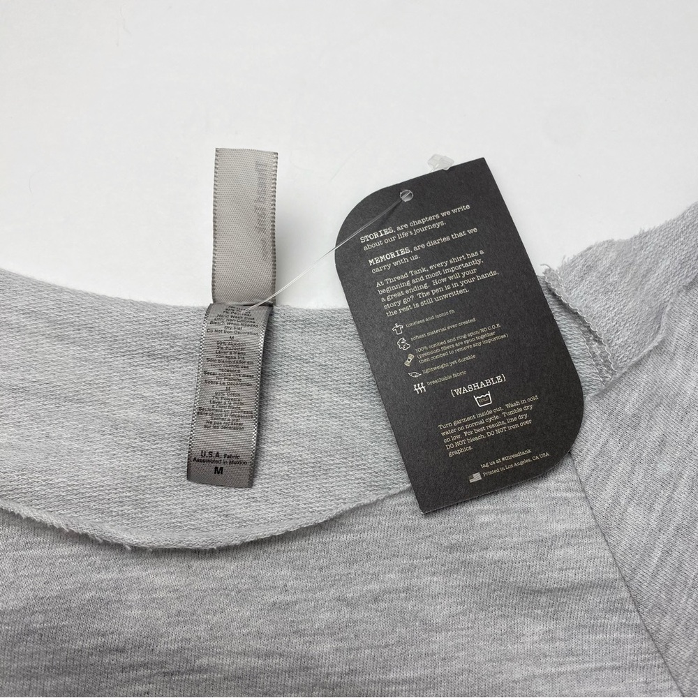 NWT Thread Tank Designs Gray Graphic Long Sleeve Sweatshirt Caffeine Queen print - Picture 6 of 8